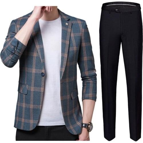 Classic Men Business Casual Suits Large Size 5XL Check Striped Blazer Young Singer Host Stage Suit Can Be Worn All Year Round