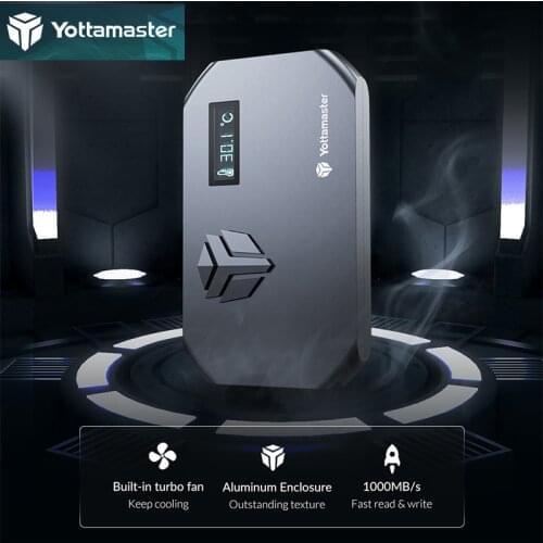 Yottamaster M.2 NVMe SSD Enclosure-with Cooling Fan&LED Tempreture, USB3.1 Type-C External M.2 NVMe Adapter- [MS3]