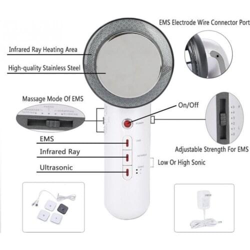 EMS Body Slimming Massager Ultrasonic Weight Loss Device Anti Cellulite Fat Burner Galvanic Infrared Fat Burner Therapy Machine