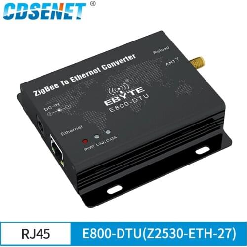 E800-DTU(Z2530-ETH-27) CC2530 ZigBee Ethernet Wireless Data Transceiver Module 27dBm TCP/UDP Transmitter and Receiver