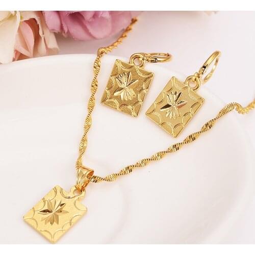 Gold Necklace Earring Set Women Party Gift geometry Jewelry Sets daily wear mother gift DIY charms women girls Fine Jewelry