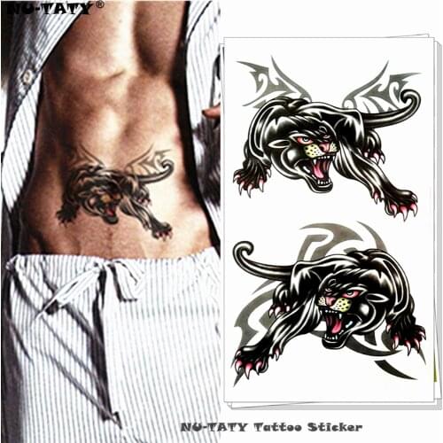 Nu-TATY The Black Shadow Leopard Temporary Tattoo Body Art Flash Tattoo Stickers 17*10cm Waterproof Fake Tatoo Styling Sticker