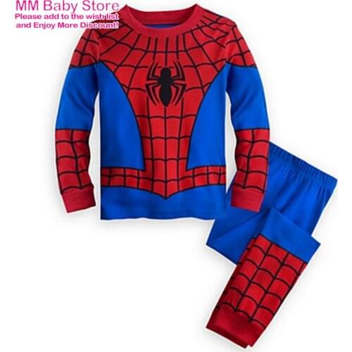 Autumn New Boys SpiderMan Cartoon Long Sleeve Pyjamas Kids Pajamas Baby Pijama Children Sleepwear Kids Clothing Sets