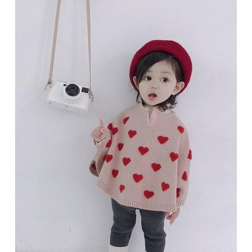 New style of baby girls sweater in 2019 batwing sleeve cloak shirt kids sweater fashion sweet toddler girl sweater 1-6 years