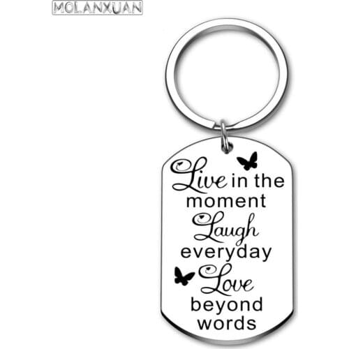 Father Mother Valentine Gifts Keychain Positive Message for Women Men Kids Teens Boys Girls High School College Students