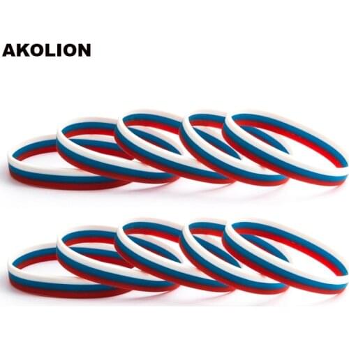 Russia Flag Silicone Rubber Bracelets Sports Wrist Band Bangle for Women Men