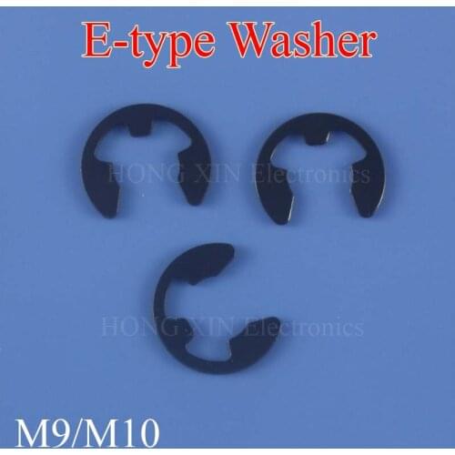 50pcs E-type Washer Lock washers retaining washers for shafts Alloy steel washer E-type circlips M9 M10