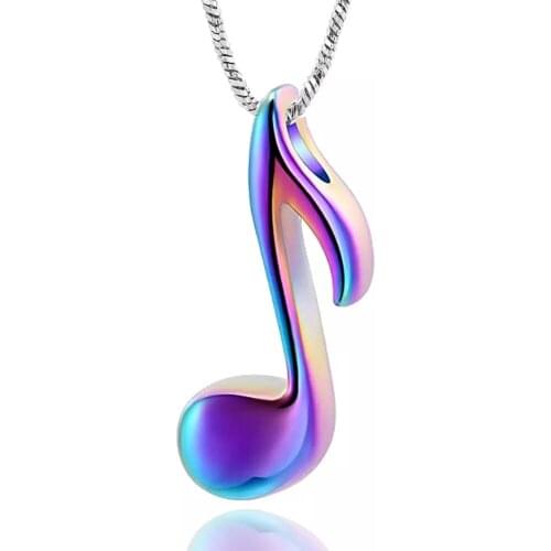 Music Note Memorial Necklace For Ashes 316L Stainless Steel Cremation Jewelry Keepsake Pendant Women Men best Gifts