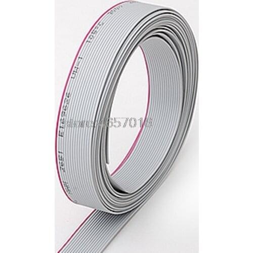 1 meter 1.27mm Gray Flat Ribbon Data Cable Wire 6 8 10 12 14 16 30 40 50 60 64 Cores AWG 28 UL2651 300V for 2.54mm IDC Connector