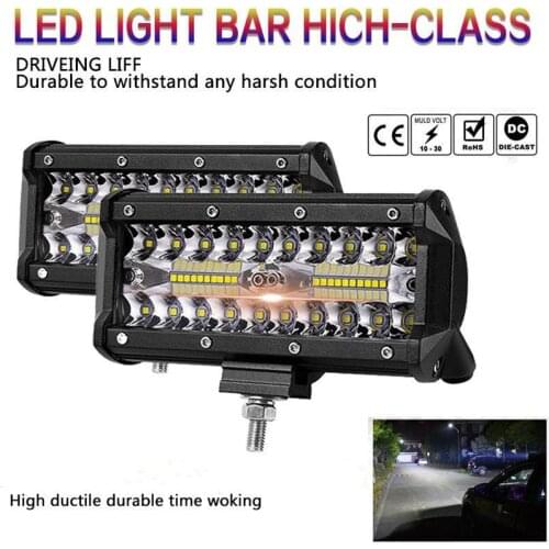 1pc 7 Inch 400W LED Work Light led bar offroad rally lights Spot Beam Driving Fog Lamp Headlamp for Auto SUV Vehicle Car Light