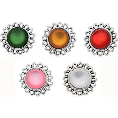 10pcs/lot new design Colorful stones Snap Buttons 18mm Snap button Crystal Jewelry for Snap Bracelet/Bangles Necklace