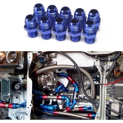 10PCS/LOT Straight Male Oil Cooler Fuel Oil Hose Fitting Adapter AN8-3/8''NPT