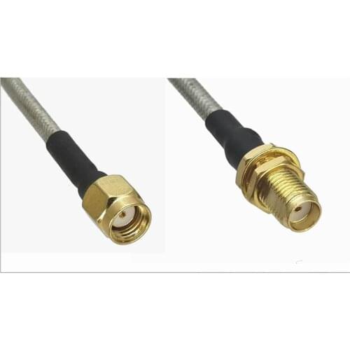 1pce RP-SMA Male Jack to SMA Female Jack Bulkhead RG402 0.141" Silver Cable Semi-rigid Flexible Pigtail 4inch~20M RF Connector