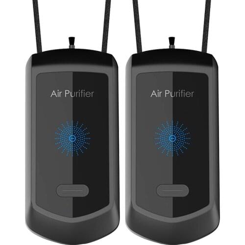 2 Pcs Hanging Neck Air Purifier Personal Wearable Mini Portable Car Oxygen Bar Negative Ion Generator Air Purifier