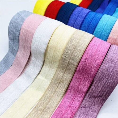 5yards/Lot 1Inch 25mm Glossy Elastic Ribbon Fold Over Spandex Elastic Band For Sewing Lace Trim Waist Band Garment Accessory