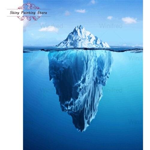 5D Diamond Painting Ice Mountain Blue Ocean Landscape Deep Sea Reef Diamond Embroidered Cross Stitch Modern Wall Art Home Decor