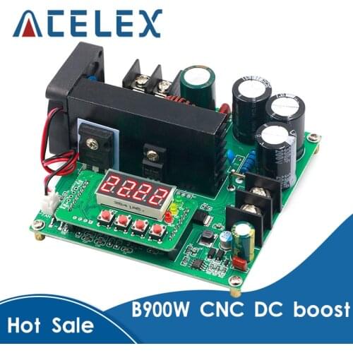 B900W adjustable boost module Constant voltage current Transformer Module Regulator Input 8-60V to 10-120V 900W 39%OFF
