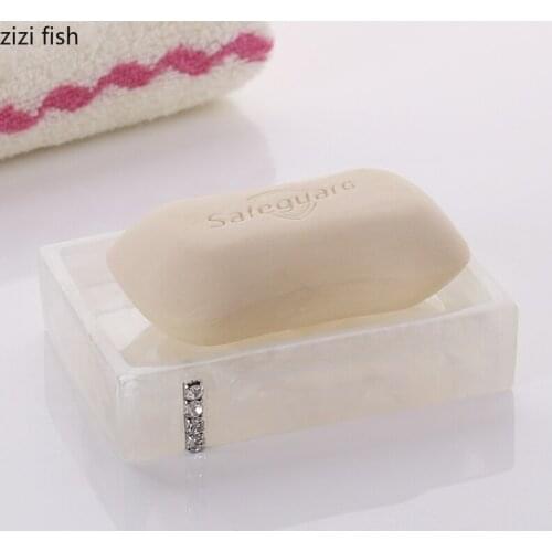 Imitation Diamond Texture Soap Dish Holder Toilet Shower Trays White Soap Box Bathroom Accessories Shelf Basket Bath Supplies