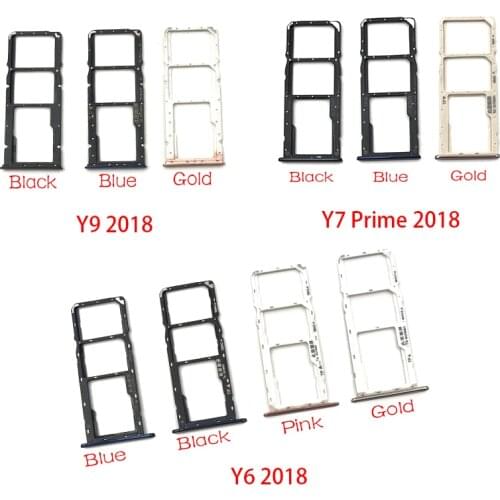 SIM Card Tray Slot Holder Replacement Part For Huawei Y6 Y7 Prime Y9 2018