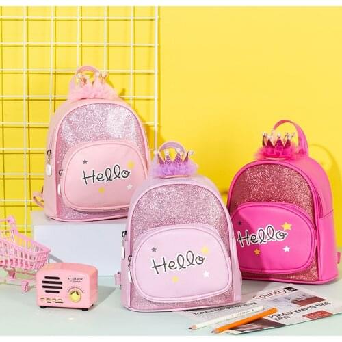 Kids Mini Backpack Purse Cute Shiny School Bags for Kindergarten Baby Kawaii Crown School Backpack Girls Backpacks