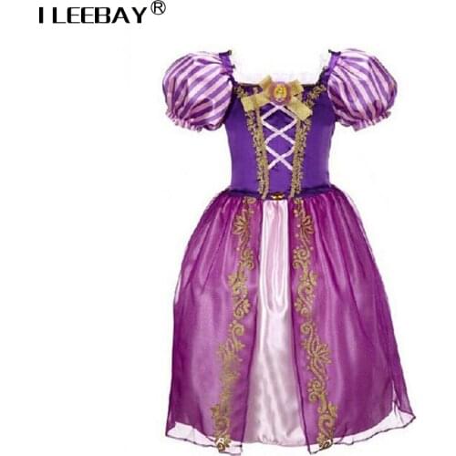 Baby Girl Dress Summer 2018 Chlidren Cartoon Long Hair Princess Dresses Kids Cosplay Party Costume Girls Clothes Toddler Vestido