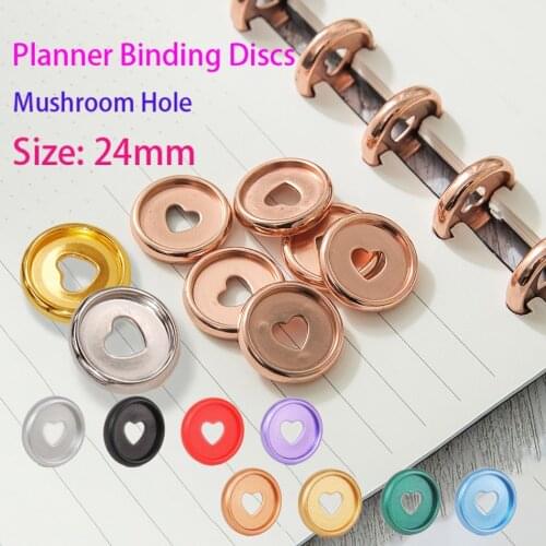 6pcs 24mm Plastic Mushroom Binding Buckle DIY Binding Discs Planner Binder Rings Notebook Discs Binding Supplies Office Supplies