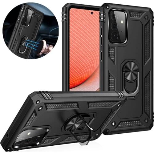 For Samsung Galaxy A12 A32 A42 A52 A72 5G Cases Cover Armor Rugged Shockproof Magnetic Car Holder Ring Phone Case for A02 A02S