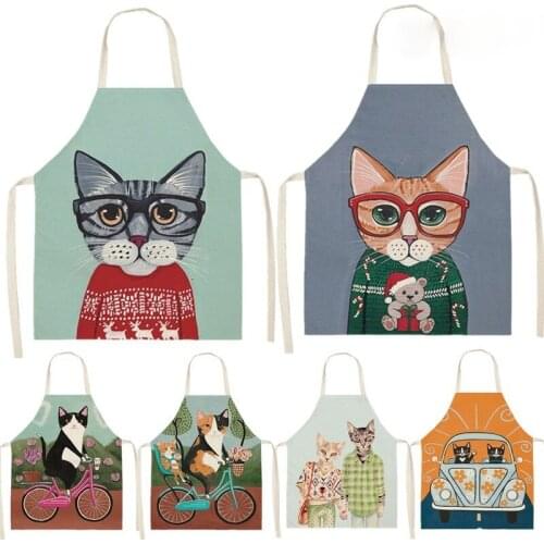 Funny Cat Apron for Men Chef Apron Kitchen Apron Apron for Hairdresser Baking Accessories Woman Kitchen Apron Master Apron Kid