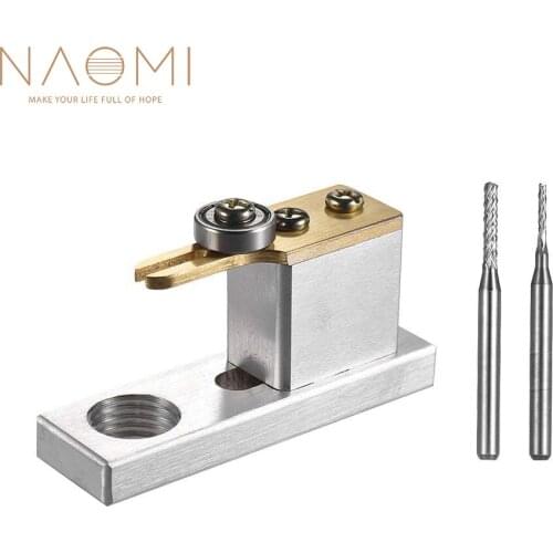 NAOMI Purfling Groove Milling Cutter & Carrier Adjustable Stand 1.2mm/2.0mm HSS Steel Violin Luthier Tool Violin Grinding