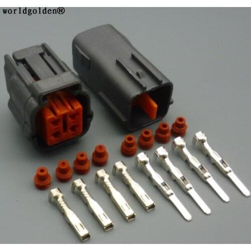 Worldgolden 4 Pin 6195-0018 6195-0015 Female And Male Oxygen O2 Sensor Plug Socket For Cars Automotive Connector