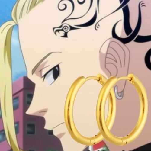Anime Tokyo Revengers Surrounding Cartoon Character Earrings Acessories Simple Geometric Ear Rings