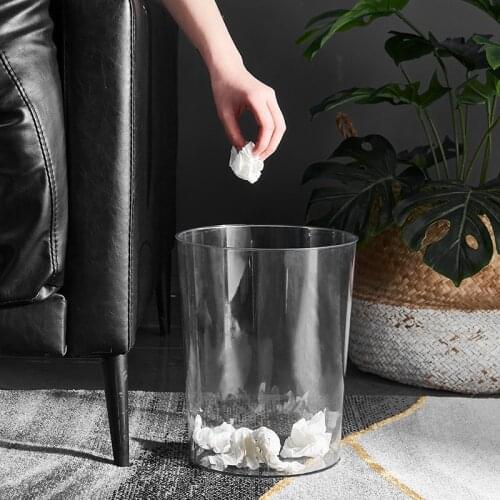 Nordic Style Trash Can Bedroom Simple Transparent Trash Can Office Household Recycling Paper Basket Bathroom Accessories