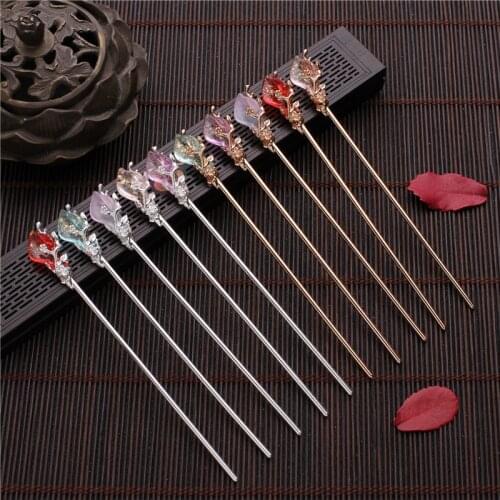 Red Hair Claw Direct Pearl Plate Hairpin Red White Bridal Headdress Hair Sticks Jewelry Ornaments Chinese Ancient Style