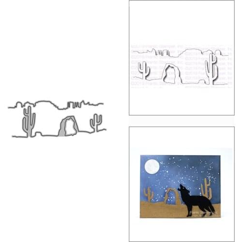 2021 New Western Edge Desert Scene Metal Cutting Dies for DIY Scrapbooking Decor and Card Making Paper Craft Embossing No Stamps