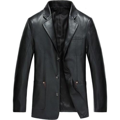 Men Jackets Artificial Jacket Coats Autumn Casual Slim Leather Clothing Motorcycle Outwear Male Overcoat WLF094