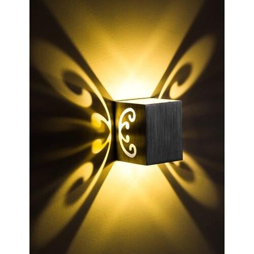 Butterfly 3W LED Wall Sconce Surface Mounted Light Fixture Modern Lamp Aluminum Effect Wall Light Holiday Indoor Decoration Lamp