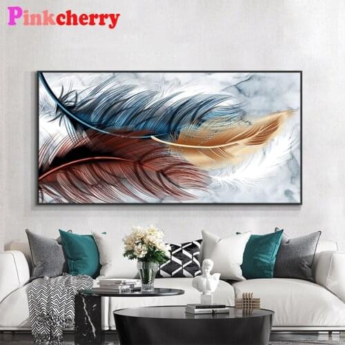 New diamond embroidery mosaic Abstract art, feathers diamond paintings full square round drill stitch cross of picture art