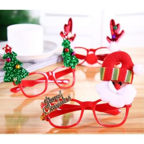 New Year Favor Christmas Glasses Santa Claus Snowman Eyeglasses Frame Goggle Spectacles Party Fancy Dress Costume Accessory prop