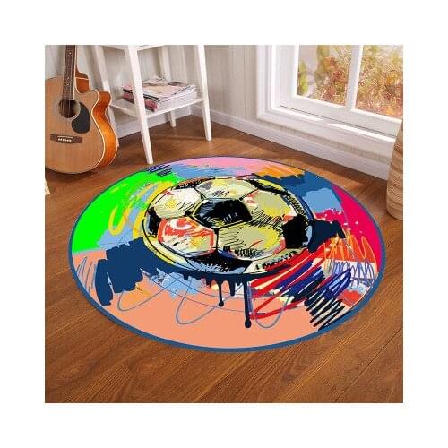 New Fashion Soccer Star Round Carpet Trend Personality Living Room Sofa Bed Bedroom Rug Fitting Room Mat Boy Childrens Game Mat