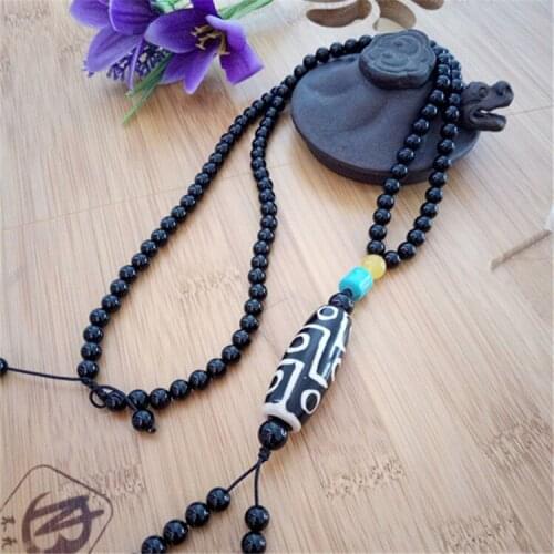 Natural Tibet DZI Necklace Original Stone Nine Eyes Tianzhu Agate Boutique Pendant High Quality for Men and Women Free Shipping
