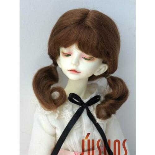 JD426 1/4 1/3 MSD SD Long mohair bjd doll wig Long soft wave with 2 pony wigs size 7-8 inch 8-9inch doll hair doll accessories