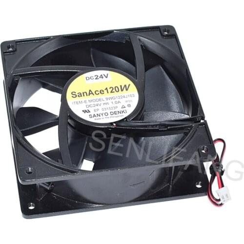 Genuine New 9WG1224J103 2 Pins 24V 1.0A 12038 12CM Large Volume Violent Waterproof Heat Radiation Fan