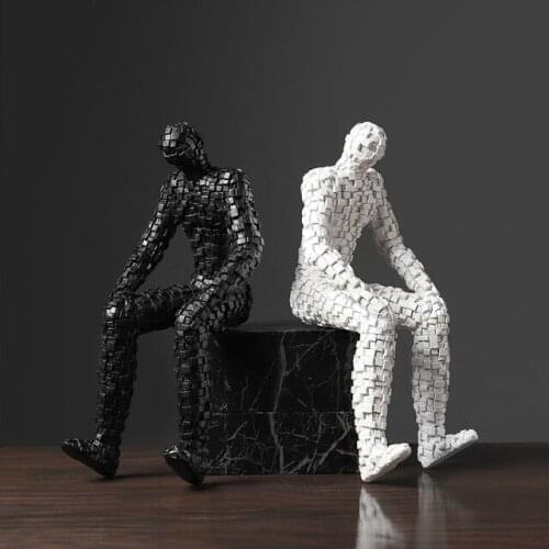 Modern Mosaic Character Art Resin Statue Ornaments Bookcase Cabinet Furnishing Decoration Home Bedroom Desktop Sculpture Crafts