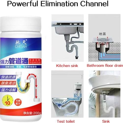 Powder Sewer Clogging Super Powerful Closestool Pipe Dredging Agent Sink Home Toilet Drain Cleaner Cleaning Tools Non-Corrosive