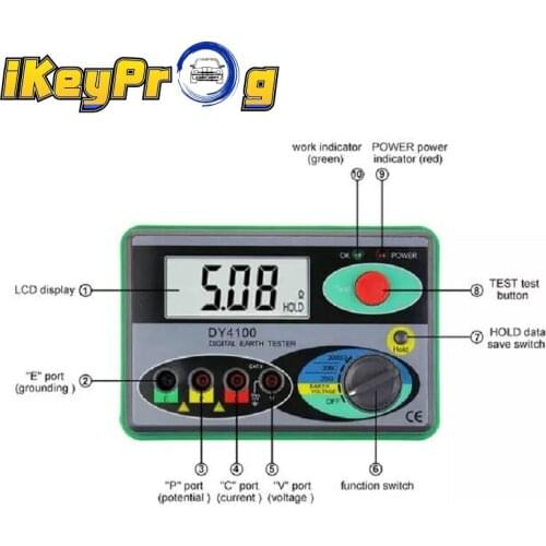 DY4100 Insulation Resistance Tester Ground Megohmmeter 0-2000 Ohm Insulation Tester Megger Digital Earth Resistance Tester