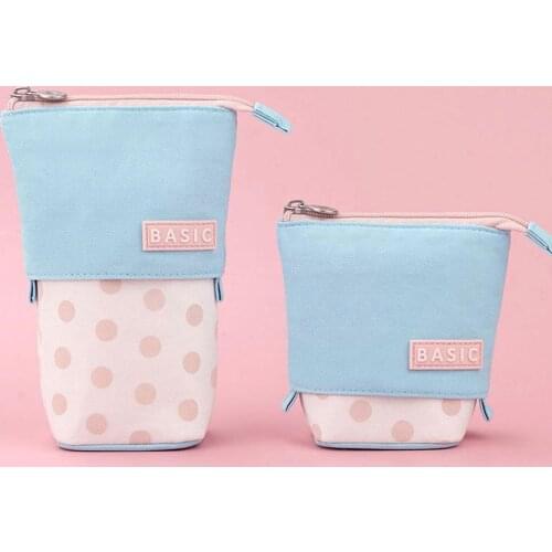 Retractable Creative Pen Holder Kawaii DIY Pencil Case Holder Large Canvas Cute Pencil Capacity Pen Cute Student Case H9O3