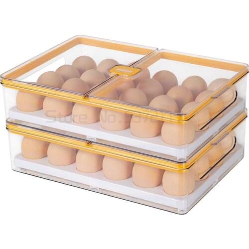 Storage box for eggs in refrigerator multi layer Egg Tray Kitchen Food dumpling fresh keeping box sorting shelf
