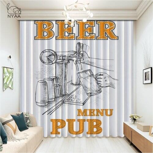 Attractive Oktoberfest Beer Festival Poster Curtain Screen Partition Curtain For Window Blackout Curtains Drapes Micro Shading