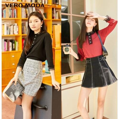 Vero Moda Women Auricular Trim High Neck 3/4 Sleeve Slim Stretch Knitted Top Sweater | 320324008