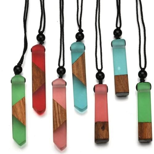 YADA Wood Stitching Chain Presents&Necklace For women Geometric rectangle Long Necklaces Multicolor Statement Necklace SE200044